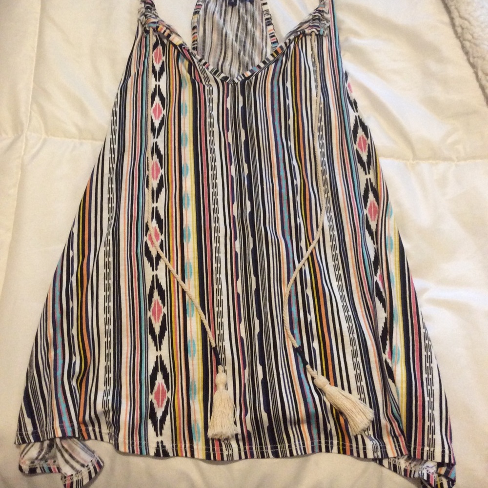 Colorful tassel tank top